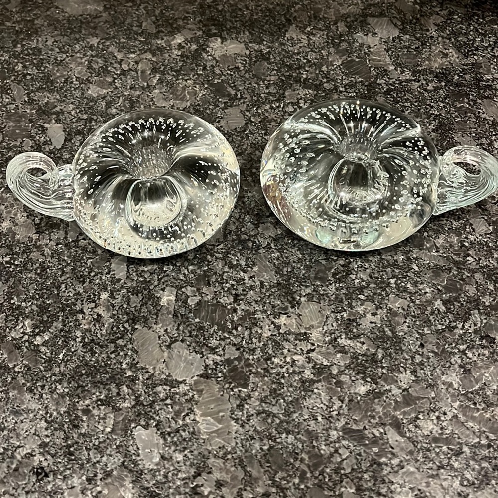 Hand Blown Glass candlesticks